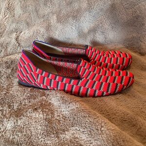 Rothy's The Loafer Cherry Red Mosaic Loafers (Retired) Size 7.5 Patriotic Blue